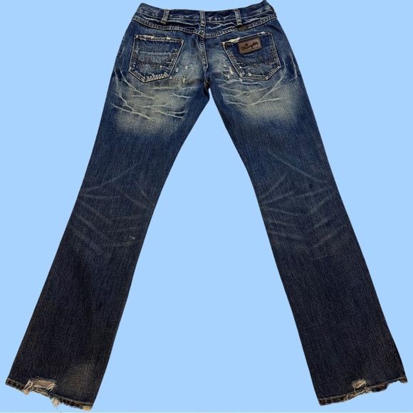 Wranglers women’s jeans size 10 boot cut medium wash distressing button fly Y2K - Picture 1 of 14